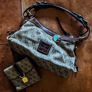 Dooney & Bourke Monogram 'Baguette' Bag w/ Wallet